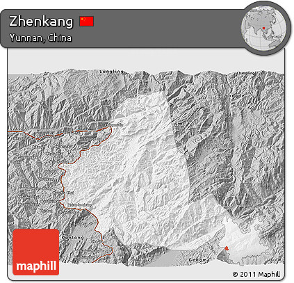 Gray 3D Map of Zhenkang