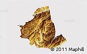 Physical 3D Map of Zhenkang, cropped outside