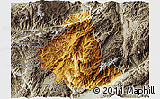 Physical 3D Map of Zhenkang, semi-desaturated