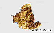 Physical 3D Map of Zhenkang, single color outside