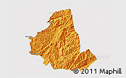 Political 3D Map of Zhenkang, single color outside