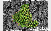 Satellite 3D Map of Zhenkang, desaturated