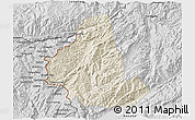 Shaded Relief 3D Map of Zhenkang, desaturated