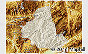 Shaded Relief 3D Map of Zhenkang, physical outside