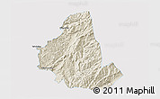 Shaded Relief 3D Map of Zhenkang, single color outside