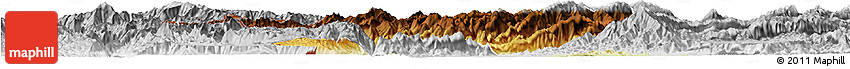 Physical Horizon Map of Zhenkang, lighten, desaturated