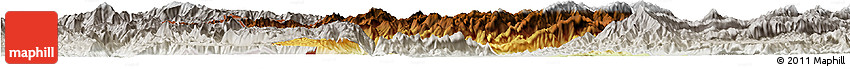 Physical Horizon Map of Zhenkang, lighten, semi-desaturated