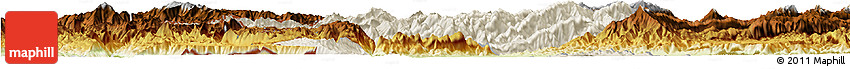 Shaded Relief Horizon Map of Zhenkang, physical outside