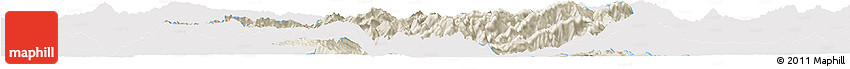 Shaded Relief Horizon Map of Zhenkang, single color outside