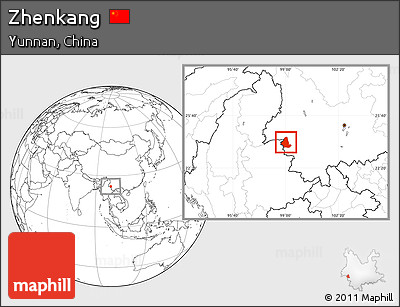 Blank Location Map of Zhenkang