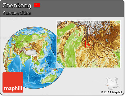 Physical Location Map of Zhenkang