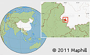 Savanna Style Location Map of Zhenkang, highlighted country