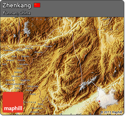 Physical Map of Zhenkang