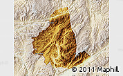 Physical Map of Zhenkang, lighten