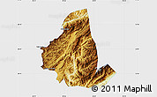 Physical Map of Zhenkang, single color outside