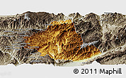 Physical Panoramic Map of Zhenkang, semi-desaturated