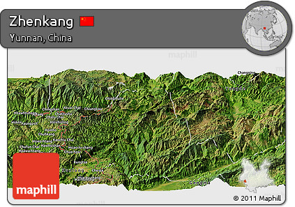 Satellite Panoramic Map of Zhenkang