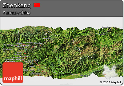 Satellite Panoramic Map of Zhenkang