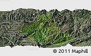 Satellite Panoramic Map of Zhenkang, semi-desaturated