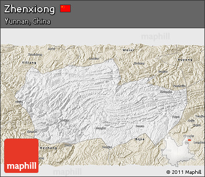 Classic Style 3D Map of Zhenxiong