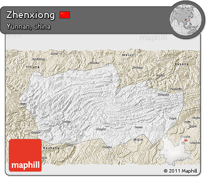 Classic Style 3D Map of Zhenxiong
