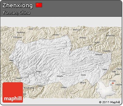 Classic Style 3D Map of Zhenxiong