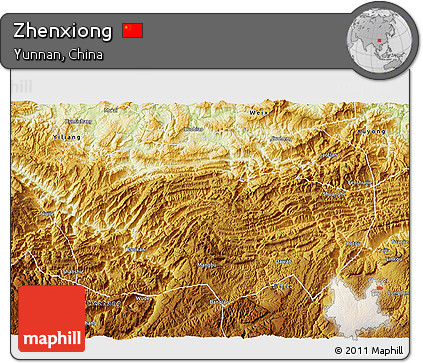 Physical 3D Map of Zhenxiong