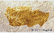 Physical 3D Map of Zhenxiong, lighten