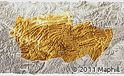 Physical 3D Map of Zhenxiong, lighten, semi-desaturated