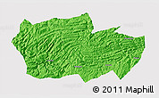 Political 3D Map of Zhenxiong, cropped outside