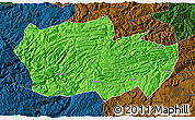 Political 3D Map of Zhenxiong, darken