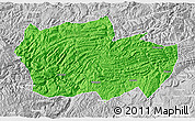 Political 3D Map of Zhenxiong, lighten, desaturated