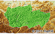 Political 3D Map of Zhenxiong, physical outside