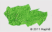 Political 3D Map of Zhenxiong, single color outside
