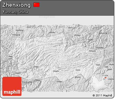 Silver Style 3D Map of Zhenxiong