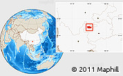 Shaded Relief Location Map of Zhenxiong, highlighted country