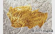 Physical Map of Zhenxiong, lighten, semi-desaturated