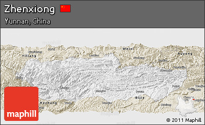 Classic Style Panoramic Map of Zhenxiong