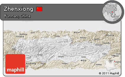 Classic Style Panoramic Map of Zhenxiong