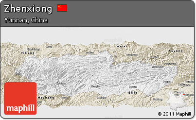 Classic Style Panoramic Map of Zhenxiong
