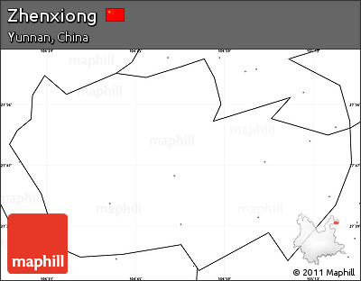 Blank Simple Map of Zhenxiong, no labels