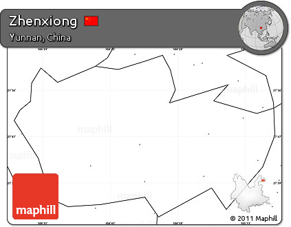 Blank Simple Map of Zhenxiong, no labels