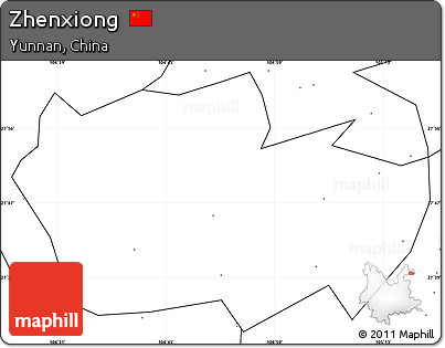 Blank Simple Map of Zhenxiong, no labels