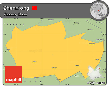 Savanna Style Simple Map of Zhenxiong