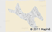Classic Style 3D Map of Zhenyuan, single color outside