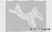 Gray 3D Map of Zhenyuan, single color outside