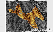 Physical 3D Map of Zhenyuan, darken, desaturated
