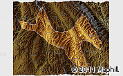 Physical 3D Map of Zhenyuan, darken