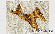 Physical 3D Map of Zhenyuan, shaded relief outside