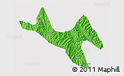 Political 3D Map of Zhenyuan, cropped outside